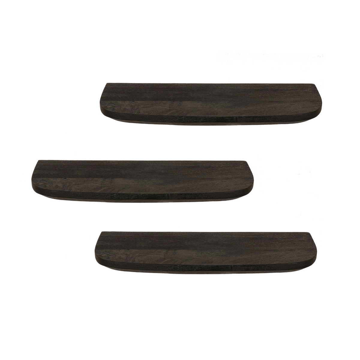 Wandregal Gusta Schwarz Mangoholz Set mit 3