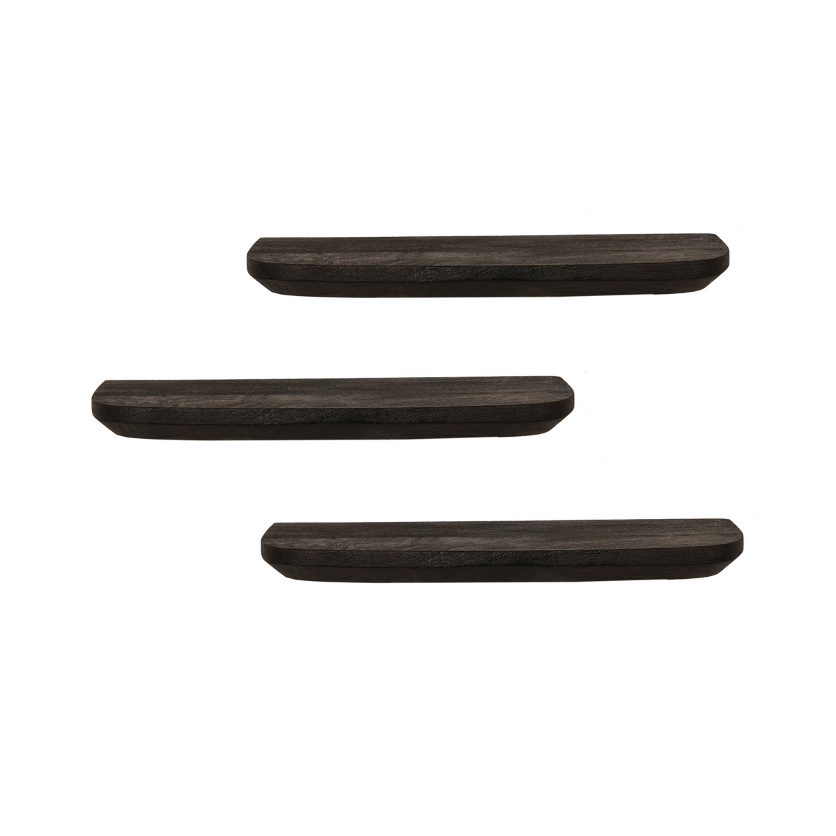 Wandregal Gusta Schwarz Mangoholz Set mit 3