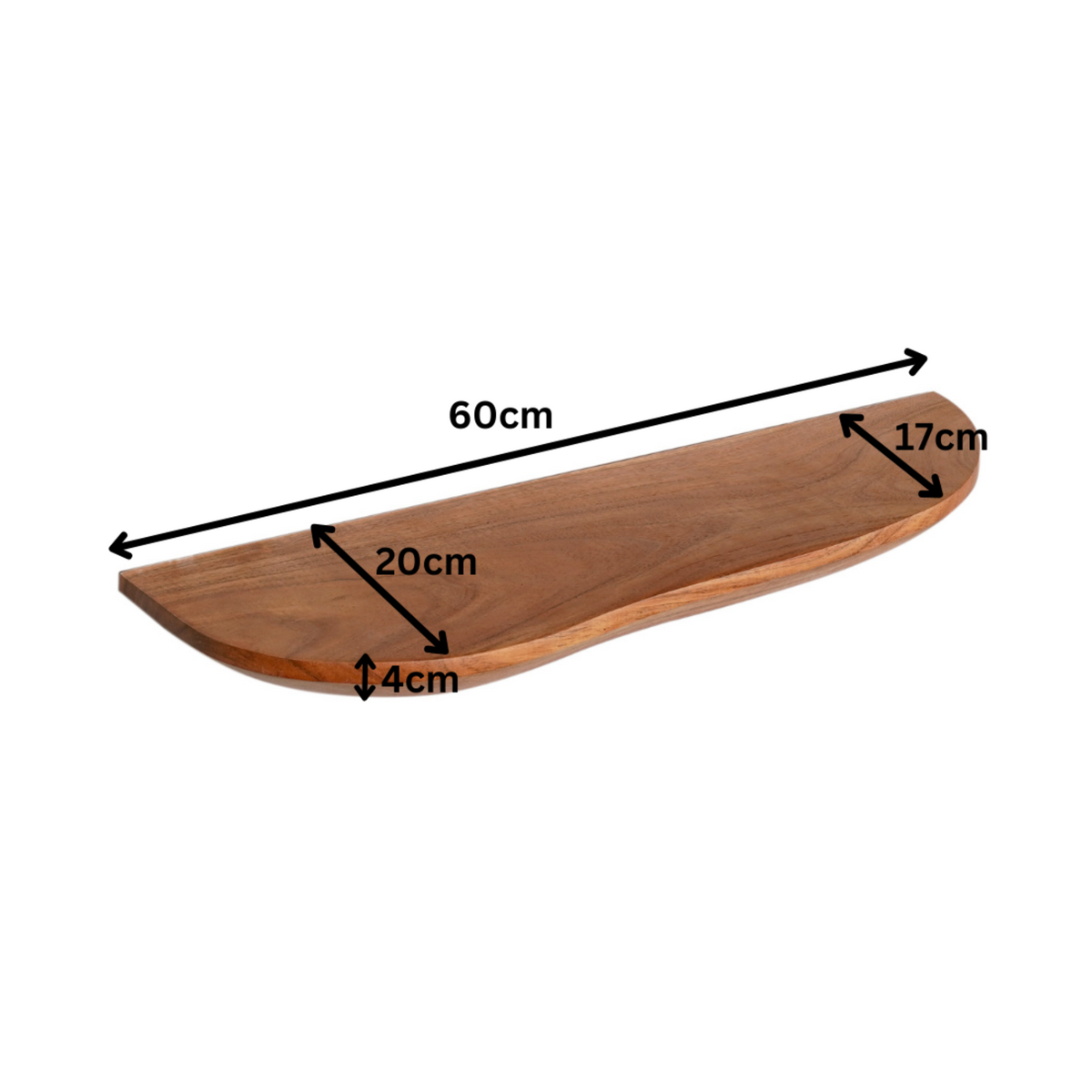 Wandregal set Live Edge Natur Mangoholz 60 cm