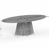 Esstisch oval Solana Taupe Mangoholz in 2 Größen