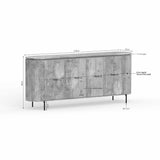Sideboard Solana Taupe Mangoholz in 2 Größen