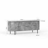 TV-Lowboard Solana Taupe Mangoholz in 2 Größen