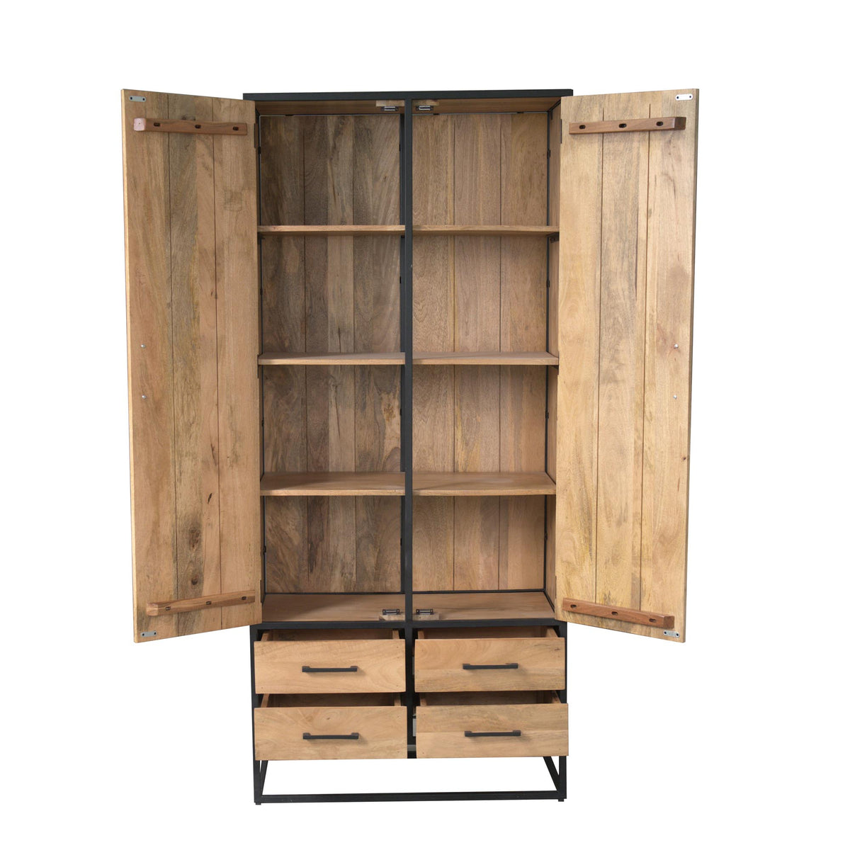 Kabinettschrank Dakota Natur Mangoholz in 2 Größen