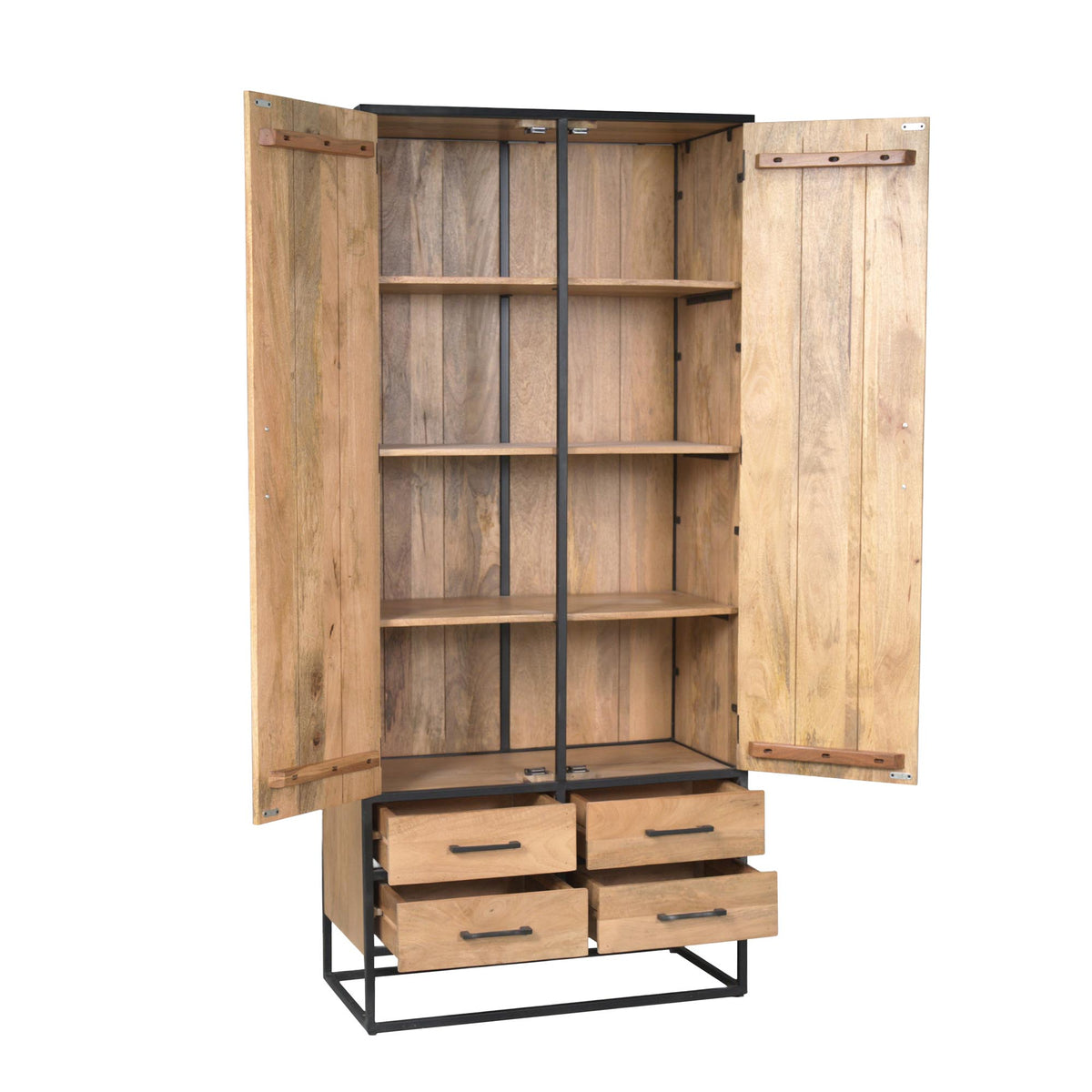 Kabinettschrank Dakota Natur Mangoholz in 2 Größen