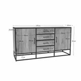 Sideboard Dakota Natur Mangoholz in 2 Größen