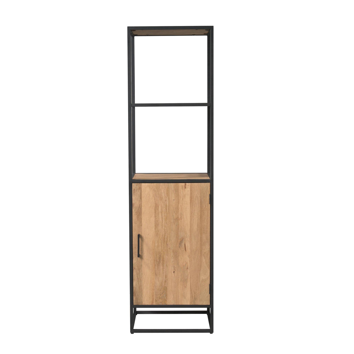 Bücherregal Dakota mit Tür Natur Mangoholz 55 cm