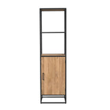 Bücherregal Dakota mit Tür Natur Mangoholz 55 cm