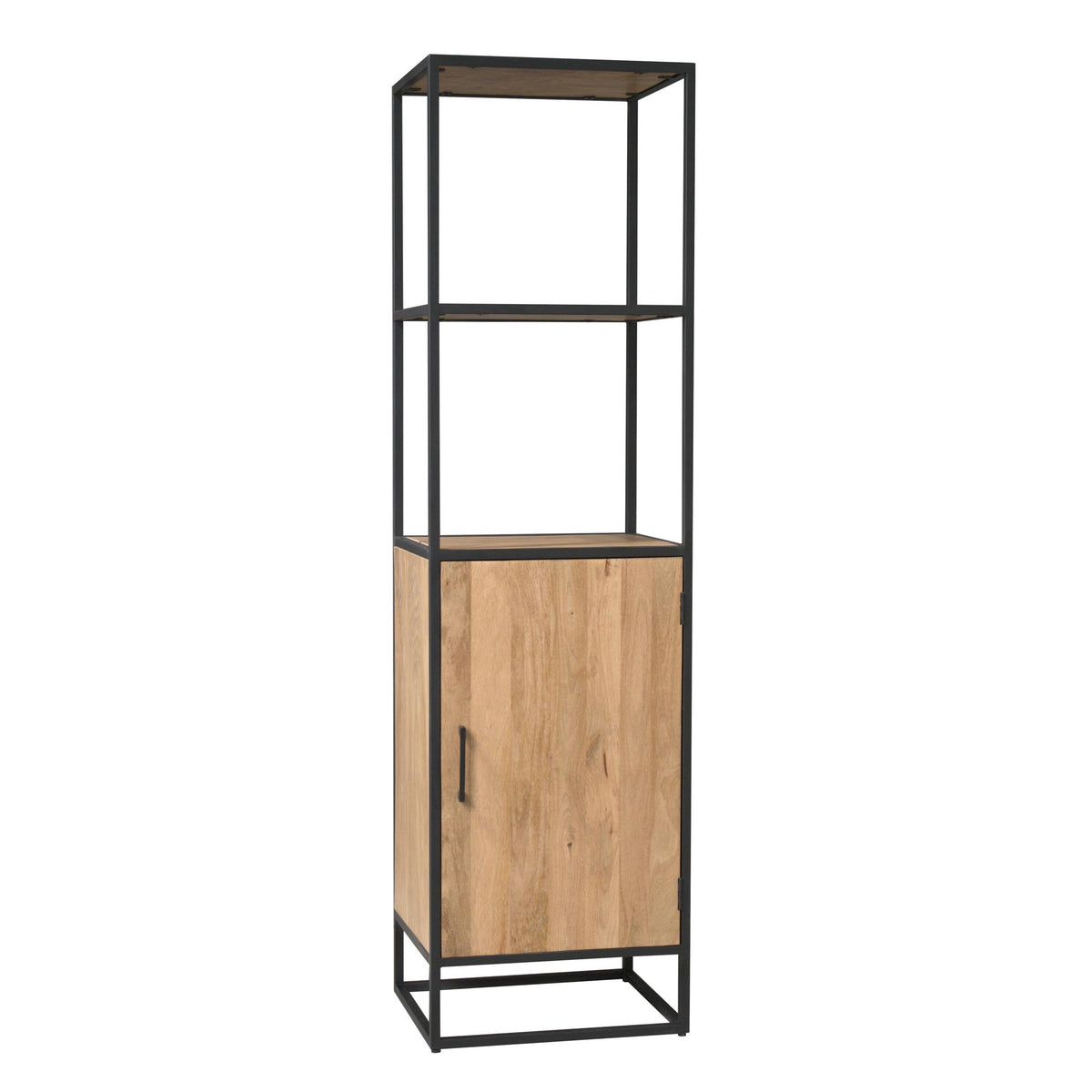 Bücherregal Dakota mit Tür Natur Mangoholz 55 cm