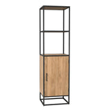 Bücherregal Dakota mit Tür Natur Mangoholz 55 cm
