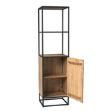Bücherregal Dakota mit Tür Natur Mangoholz 55 cm