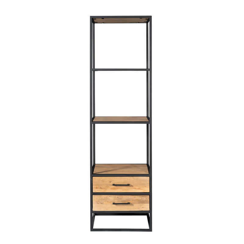 Bücherregal Dakota mit Schubladen Natur Mangoholz 55 cm