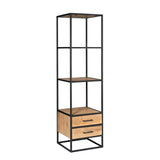 Bücherregal Dakota mit Schubladen Natur Mangoholz 55 cm