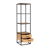 Bücherregal Dakota mit Schubladen Natur Mangoholz 55 cm