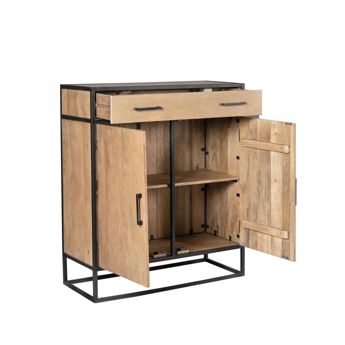 Kabinettschrank Dakota Natur Mangoholz in 2 Größen