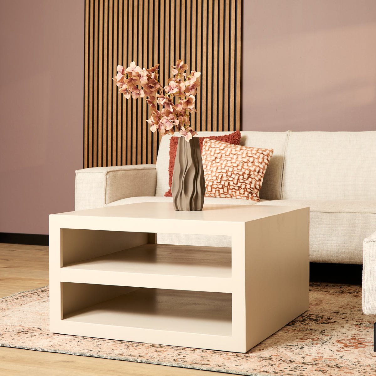 Couchtisch quadratisch Brussel Sand Mangoholz 80 cm