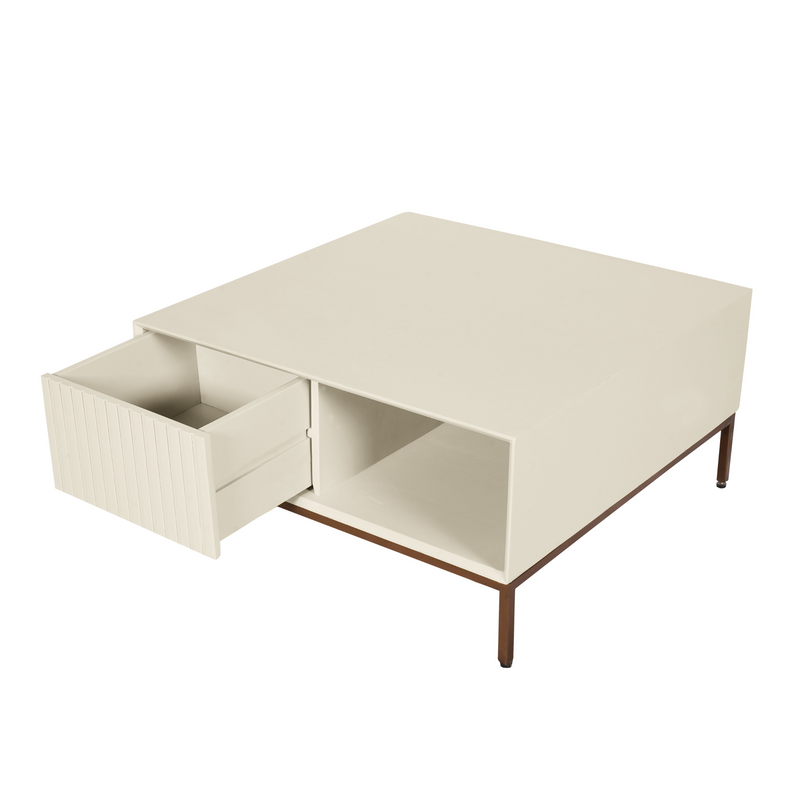 Couchtisch quadratisch Madison Sand Mangoholz 80 cm