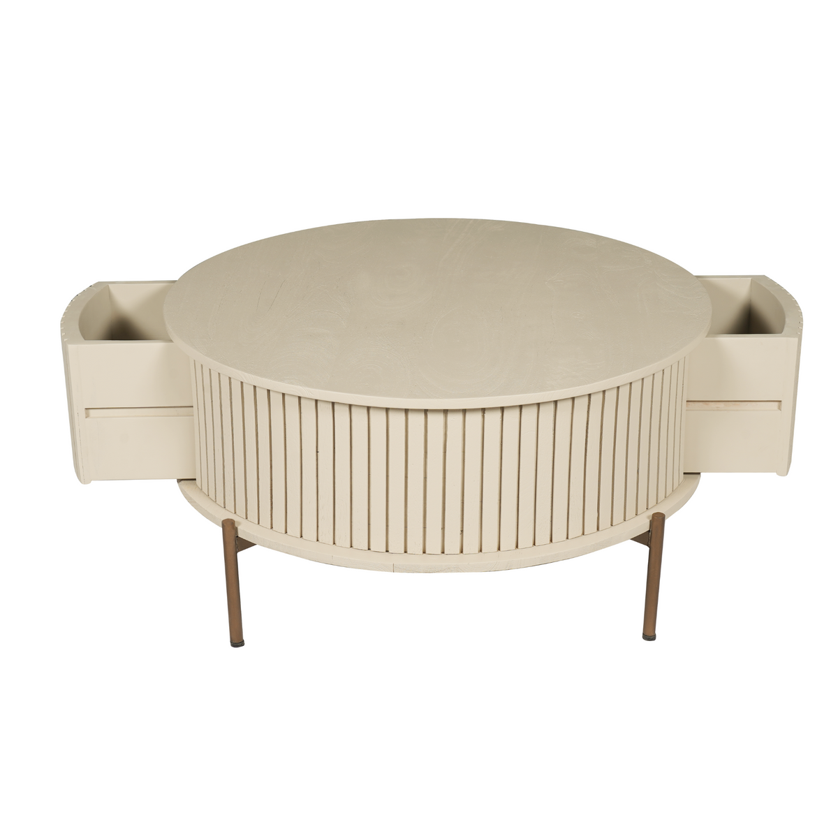 Couchtisch rund Madison Sand Mangoholz 80 cm