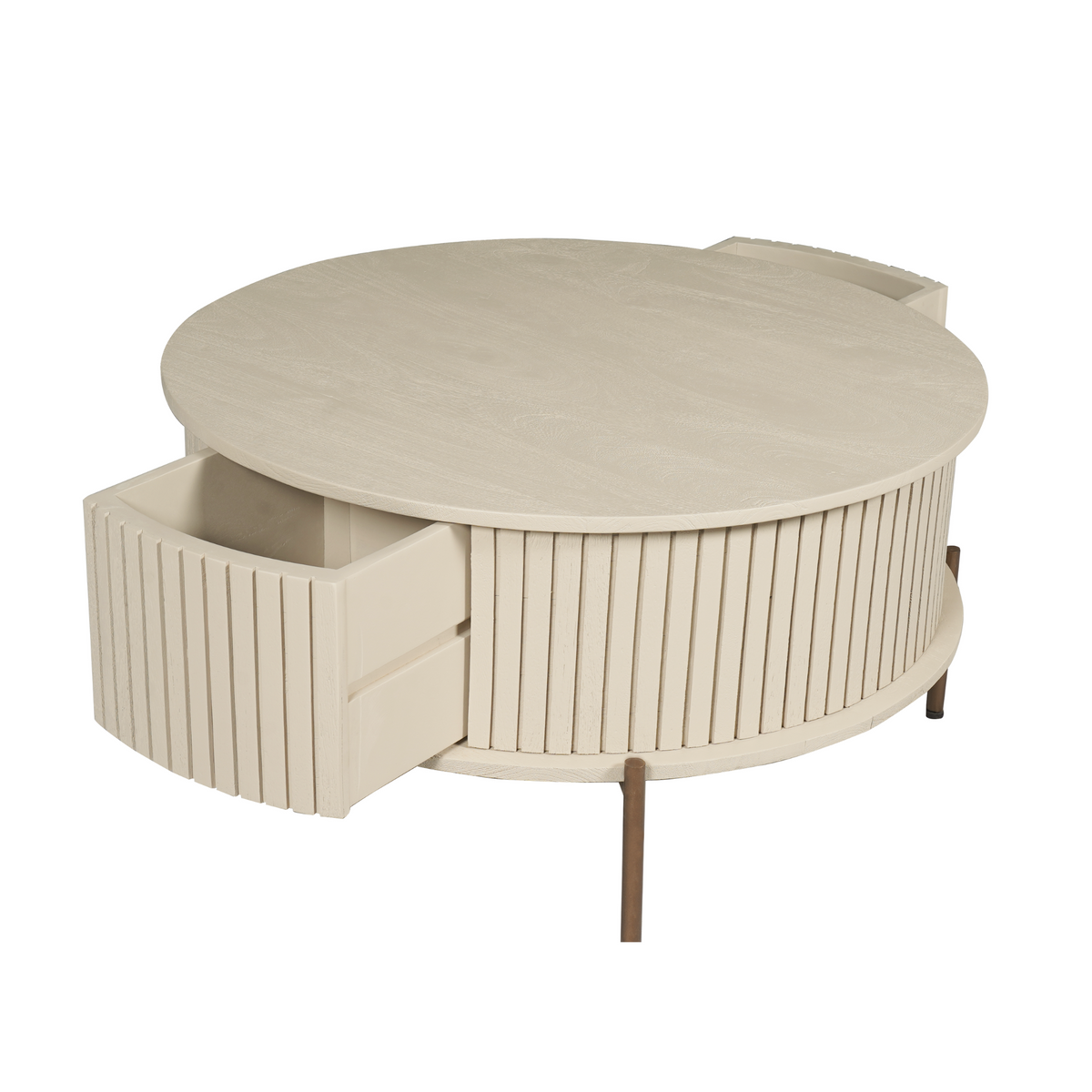 Couchtisch rund Madison Sand Mangoholz 80 cm