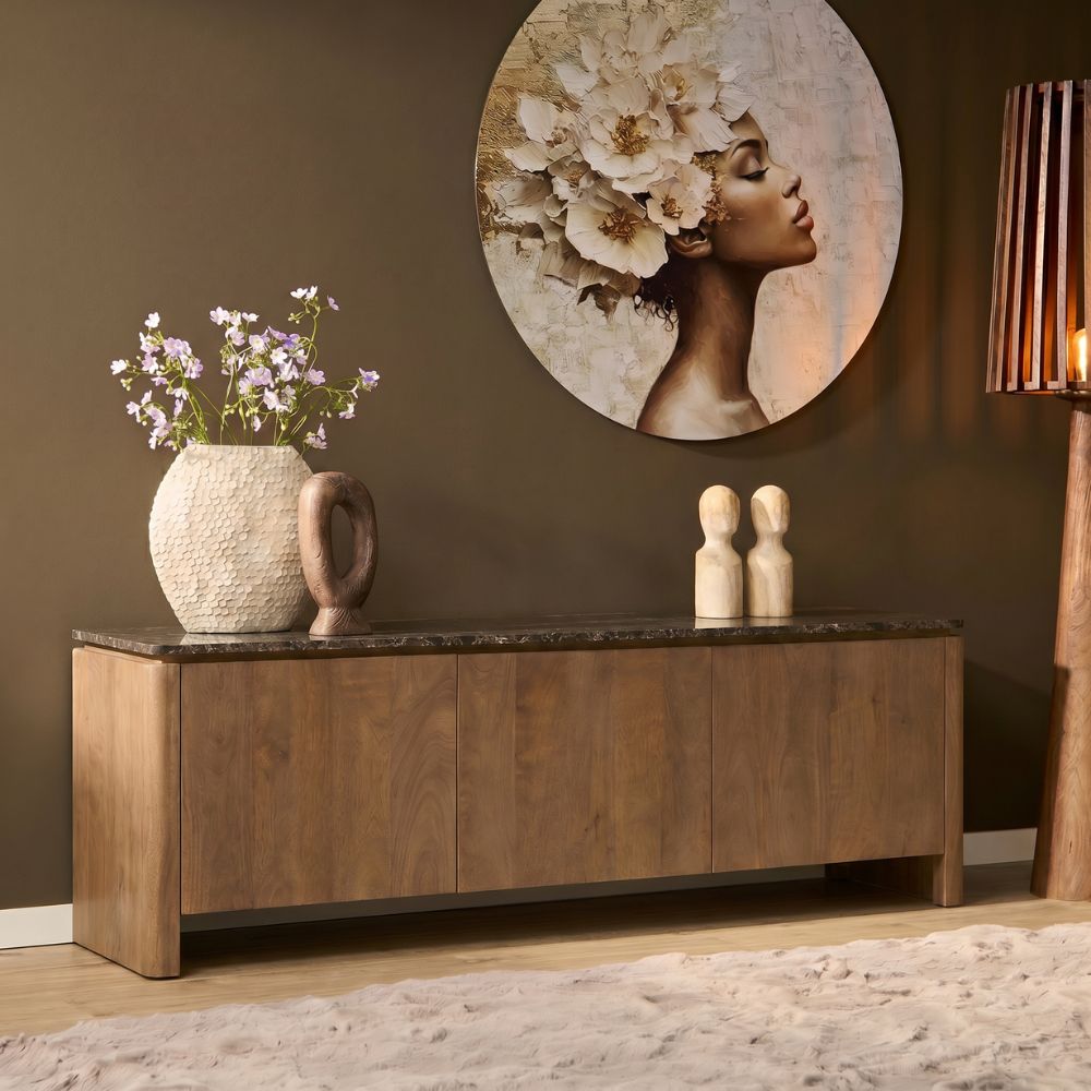 TV-Lowboard Dallas Natur Mangoholz 165 cm