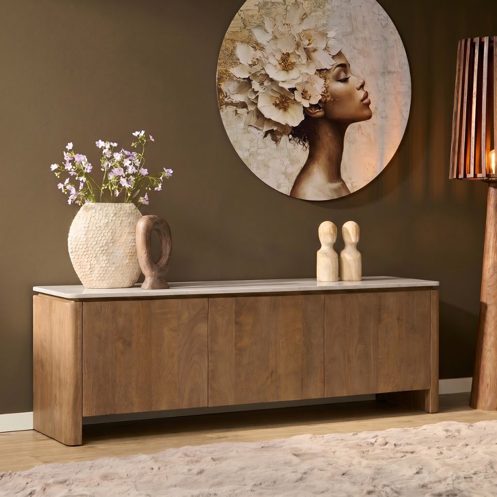 TV-Lowboard Dallas Natur Mangoholz 165 cm