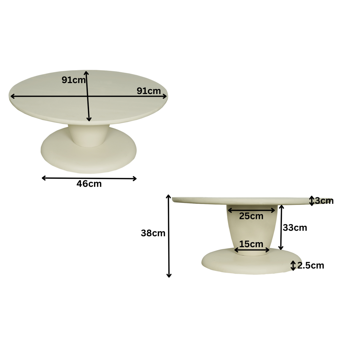 Couchtisch Mabel Sand Mangoholz 90 cm