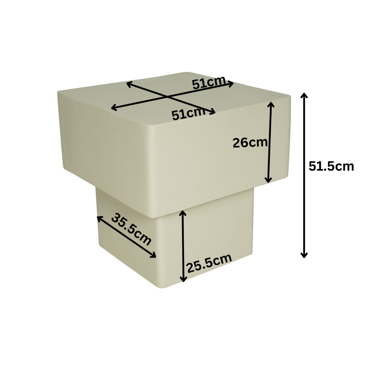 Couchtisch Saya Sand Mangoholz 50 cm