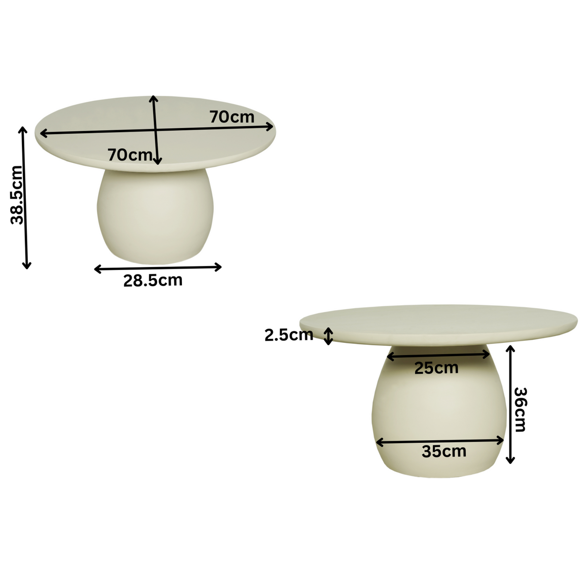 Couchtisch Mosi Sand Mangoholz 70 cm