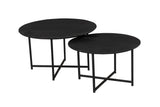 Couchtisch-Set Arlington Schwarz Mangoholz 70 cm