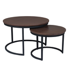 Couchtisch-Set Otik Nussbaum Eichenholz 70 cm