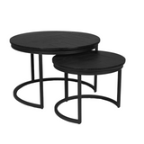Couchtisch-Set Otik Schwarz Eichenholz 70 cm