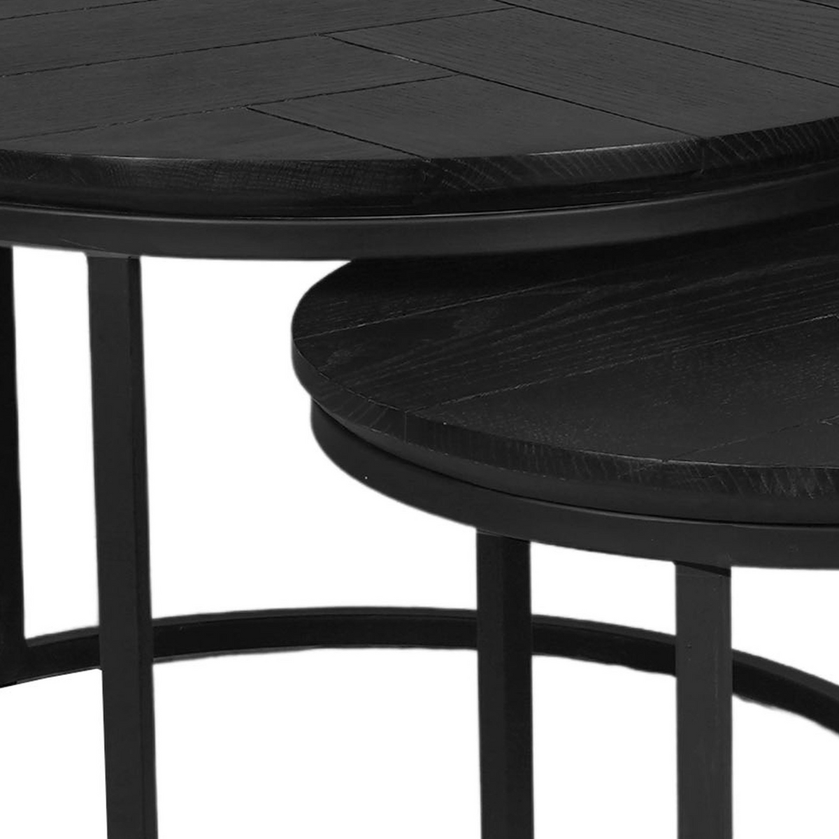 Couchtisch-Set Otik Schwarz Eichenholz 70 cm