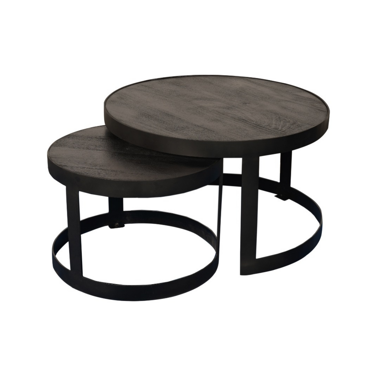 Couchtisch-Set Lola Schwarz Mangoholz 70 cm