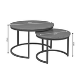 Couchtisch-Set Otik Braun Eichenholz 70 cm