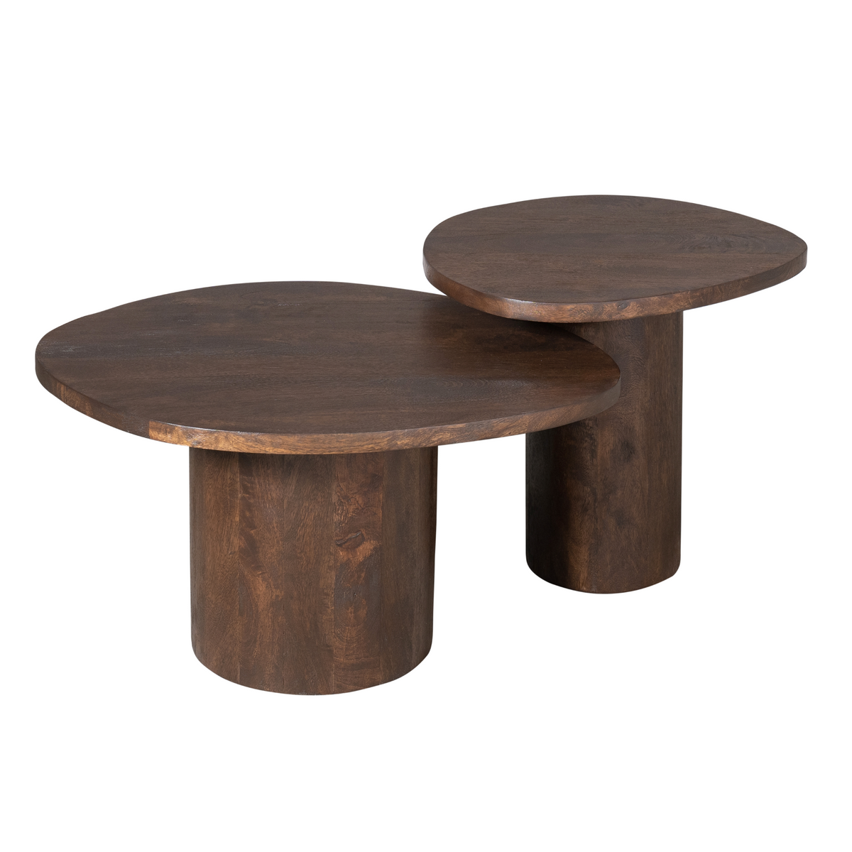 Couchtisch-Set Mirre Braun Mangoholz 70 cm