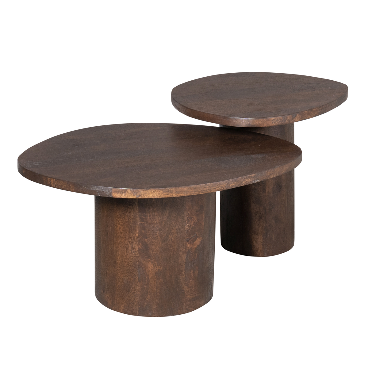 Couchtisch-Set Mirre Braun Mangoholz 70 cm