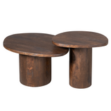 Couchtisch-Set Mirre Braun Mangoholz 70 cm