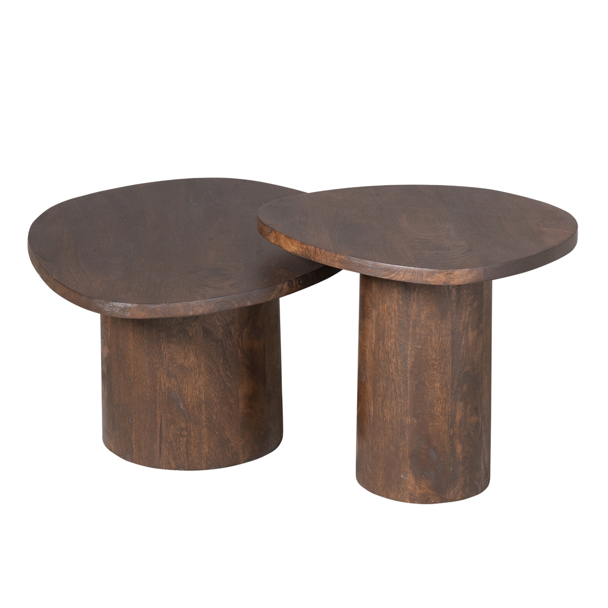 Couchtisch-Set Mirre Braun Mangoholz 70 cm