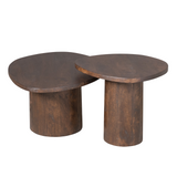 Couchtisch-Set Mirre Braun Mangoholz 70 cm