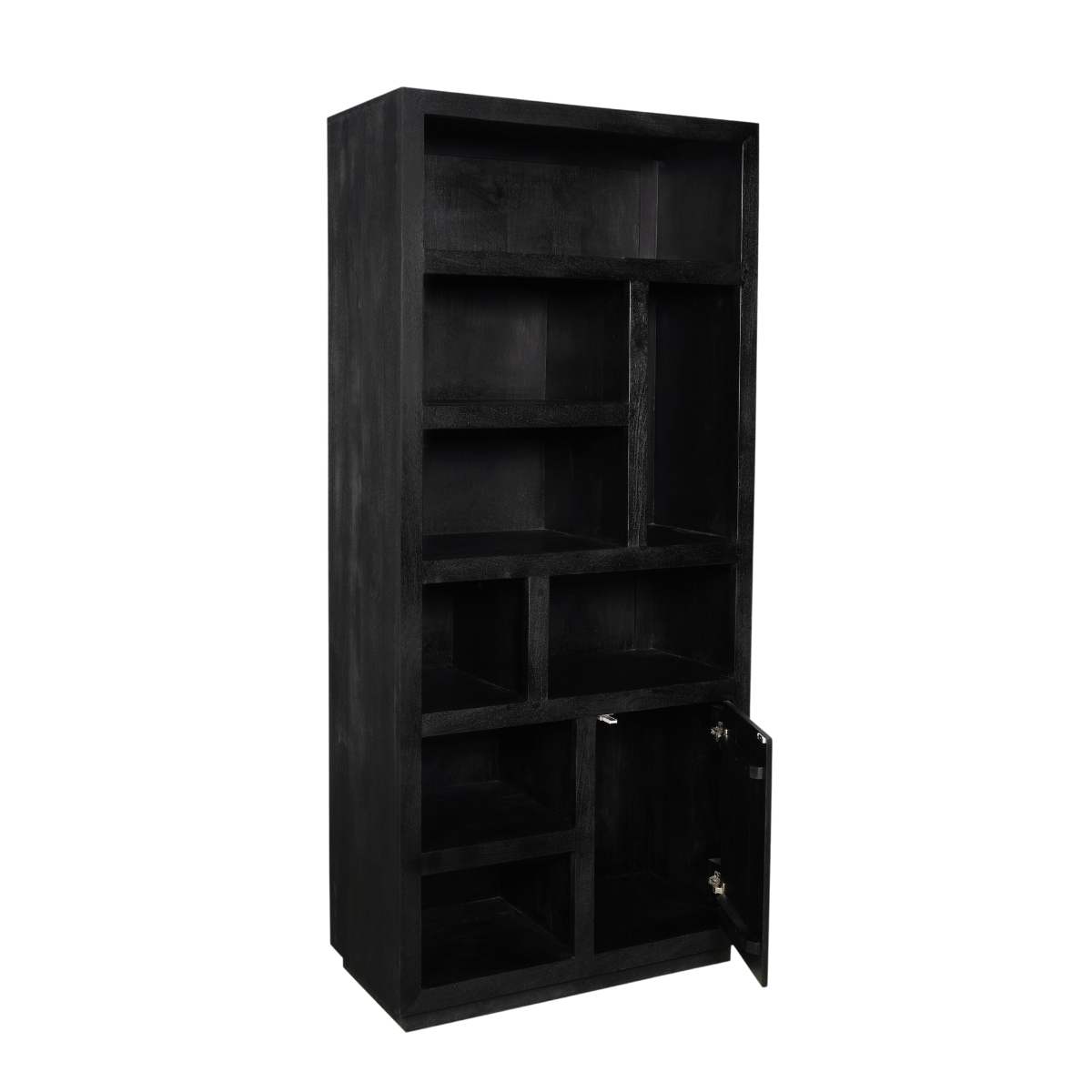 Regal Brussel Schwarz Mangoholz 90 cm