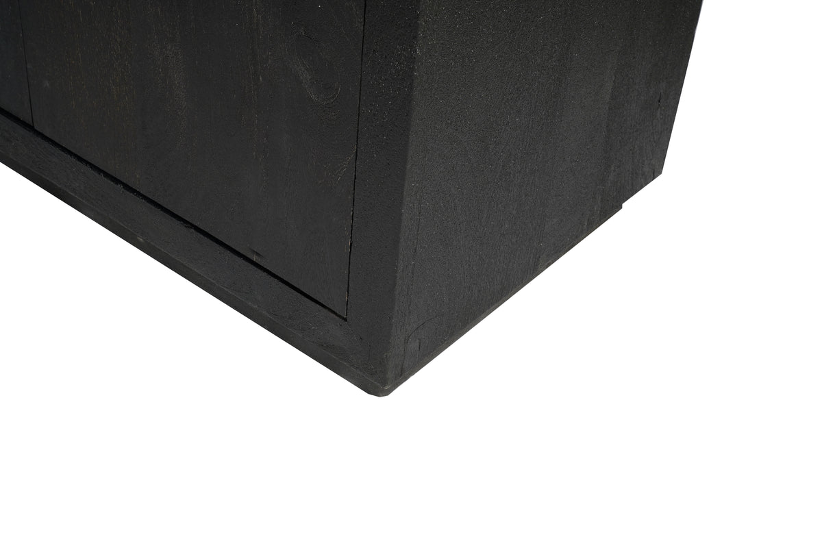 Regal Brussel Schwarz Mangoholz 90 cm