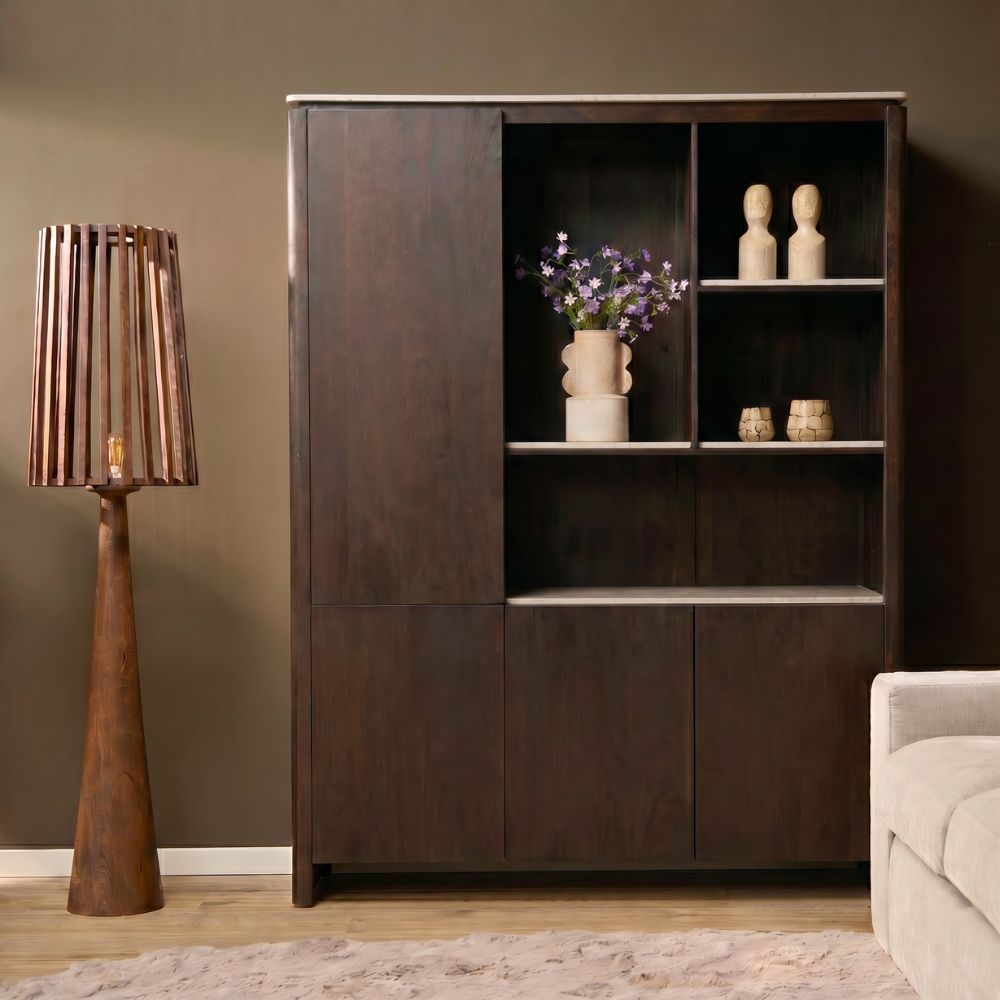 Regal XL Dallas Braun Mangoholz 160 cm