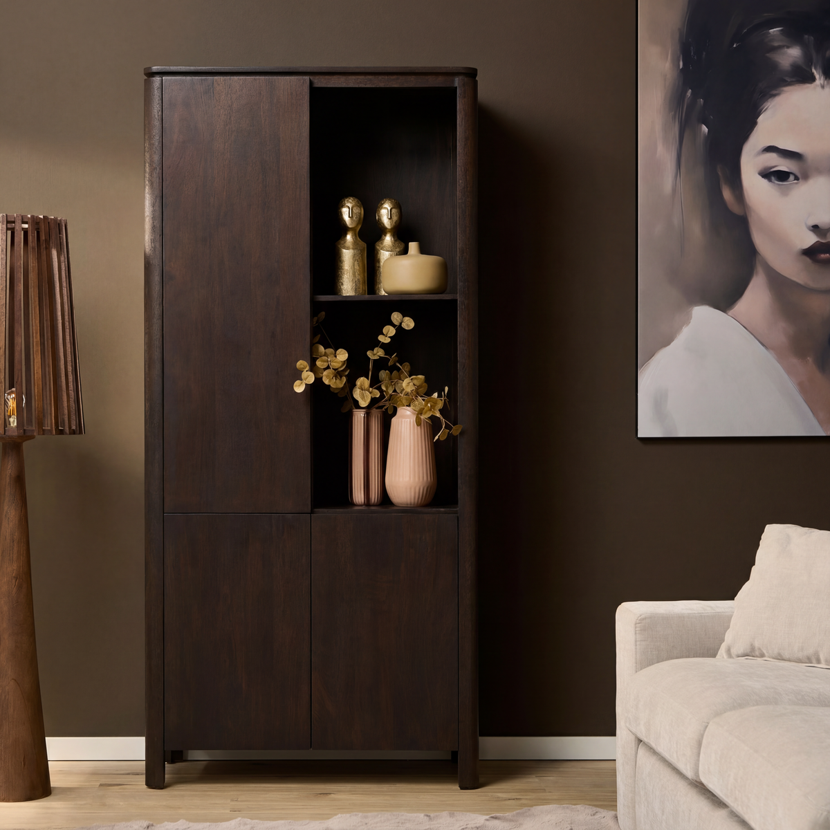 Regal Dallas Braun Mangoholz 90 cm