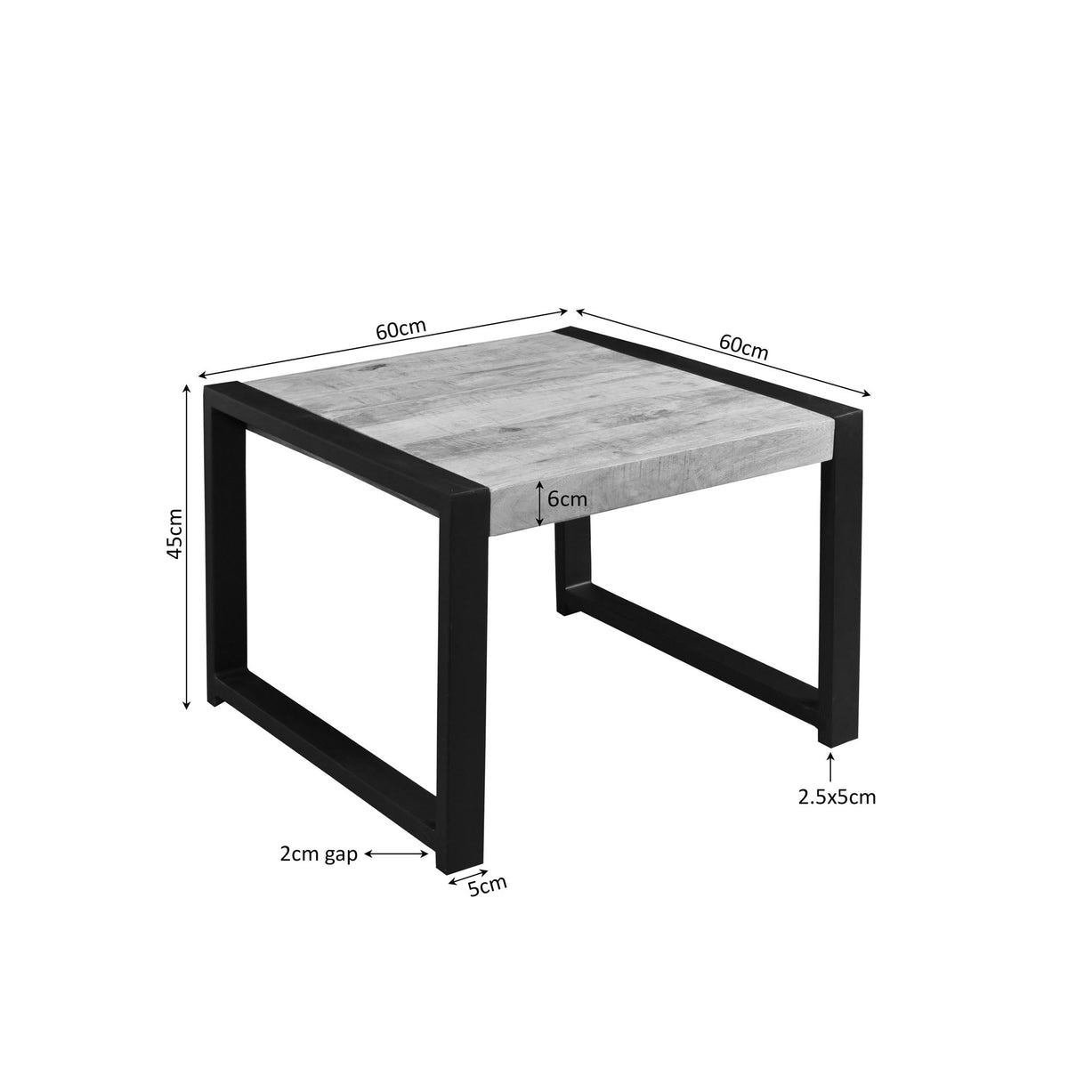 Beistelltisch Britt Natur Mangoholz 60 cm