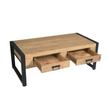 Couchtisch Britt met Zwei lades Natur Mangoholz 120 cm