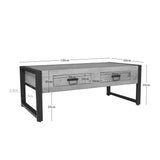 Couchtisch Britt met Zwei lades Natur Mangoholz 120 cm