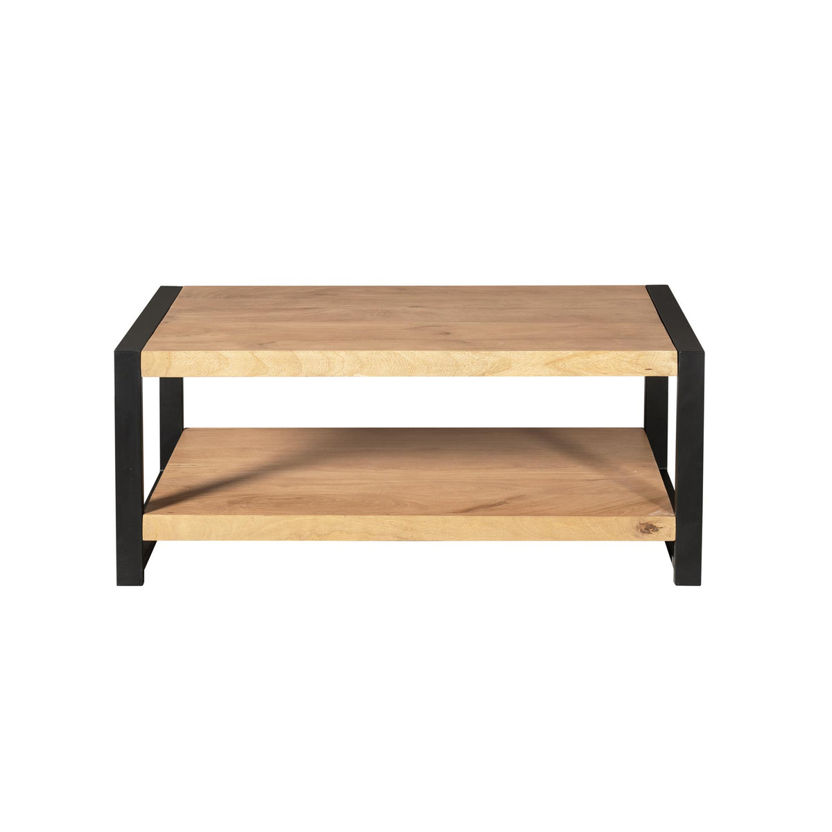 Couchtisch Britt met Ablageboden Natur Mangoholz 110 cm