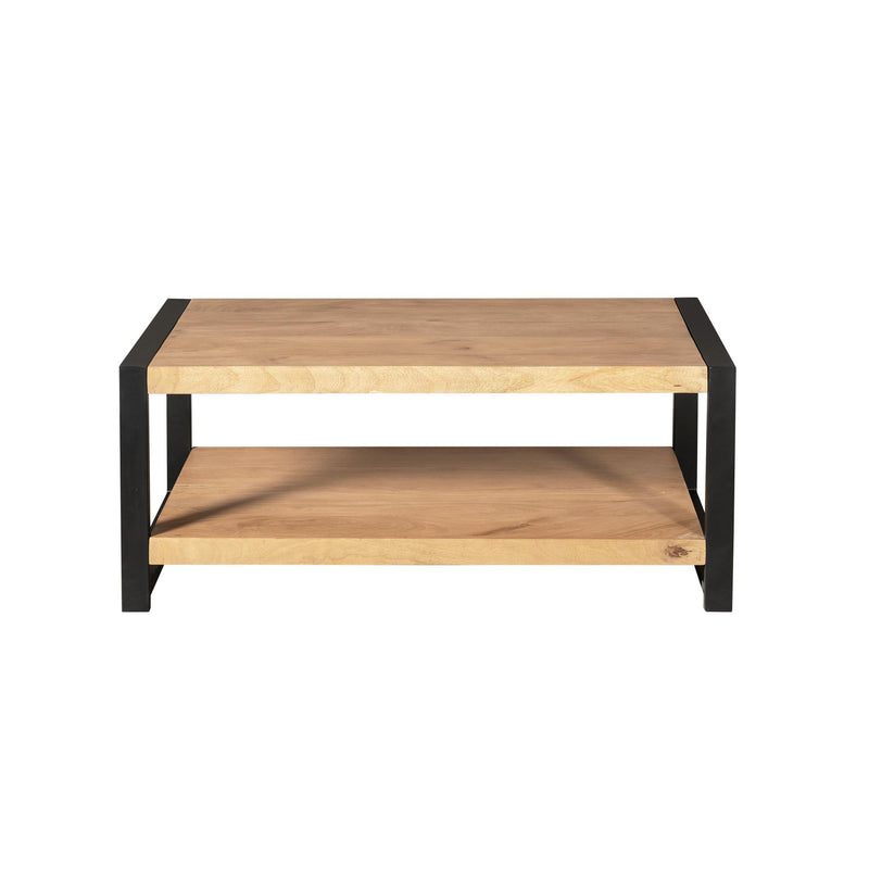 Couchtisch Britt met Ablageboden Natur Mangoholz 110 cm