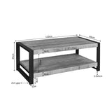 Couchtisch Britt met Ablageboden Natur Mangoholz 110 cm