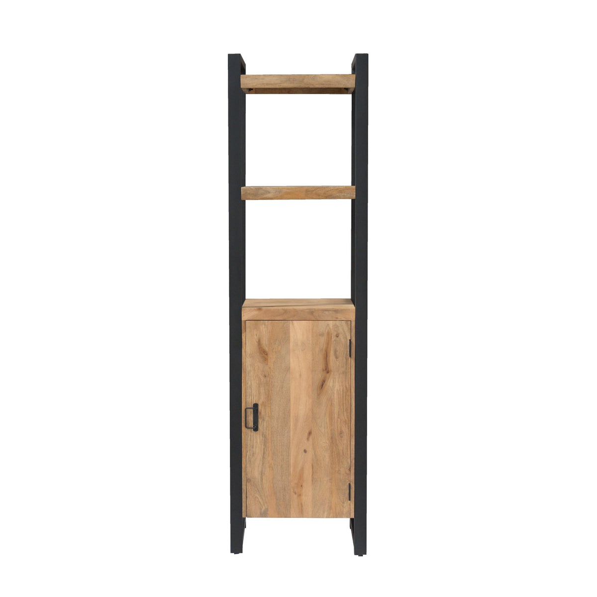 Bücherregal Britt mit Tür Natur Mangoholz 55 cm