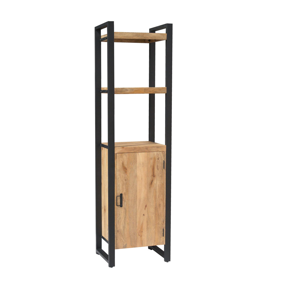 Bücherregal Britt mit Tür Natur Mangoholz 55 cm